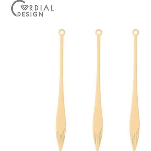 Cordial Design 50Pcs 4*48MM Jewelry Accessories/DIY Making/Charms/Genuine Gold Plating/Stick Shape/Hand Made/Earring Findings