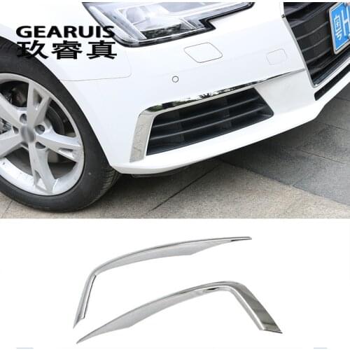 Car-styling fog lamps cover grille slats car fog lights cover Stickers decorative strips for Audi A4 B9 2017 auto Accessories