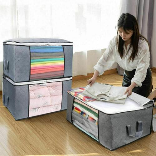 Non-Woven Clothes Storage Bag Folding Quilt Dust-Proof Cabinet Finishing Box Large Foldable Ziped Organizer Wardrobe Closet Box