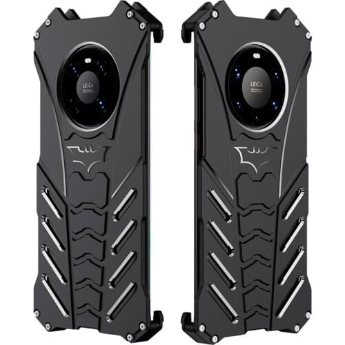 Super Hero Cool Design Shockproof Armor Aluminum Alloy Metal for Huawei Mate 40 Pro+ Bat Logo Men Back Cover Protector Case