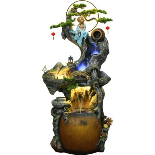 TT New Chinese Zen Rockery Make a Fortune as Endless as Flowing Water Fountain Living Room Decoration Humidifier Landscape Root