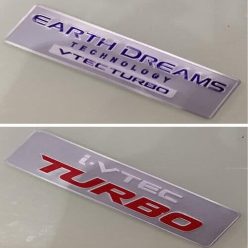 Car Body Decoration for TURBO Emblem Sticker Metal Rear Trunk Tail Badge Styling for Honda Accord Fit Civic CRV Mugen JAZZ Jade