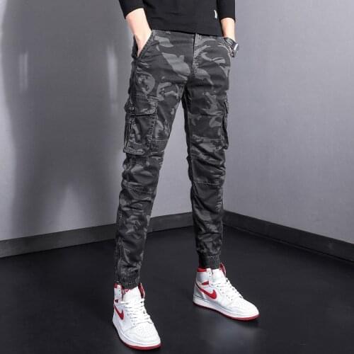 Japanese Style Fashion Men Jeans Stripe Designer Loose Fit Destroyed Ripped Harem Jeans Men Cargo Pants Streetwear Hip Hop Jeans