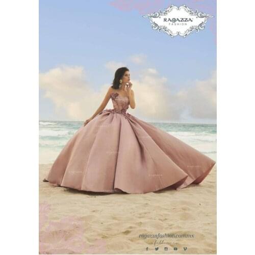 CloverBridal 2021 Gorgeous 3-D Floral Appliques Quinceanera Dress Long Train Lace-up Corset Back Sweet 15 Dresses WQ9849