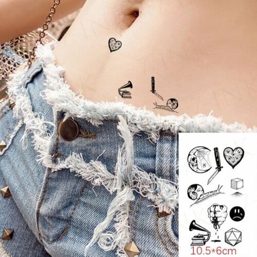Waterproof Temporary Tattoo Sticker Cross Love Skeleton Sexy Body Art Flash Tattoo Fake Tattoo For Women Men 10.5*6cm