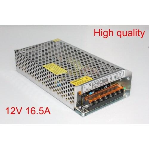 High Quality 10pcs 12V 16.5A DC 200W Universal Regulated Switching Power Supply 12V 200W LED Driver Fedex / DHL Free shipping