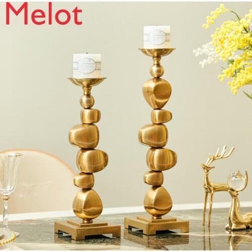 Upscale Retro Candlestick Romantic Dining Table Candlelight Dinner Props Simple Modern Light Luxury Decorative Ornaments