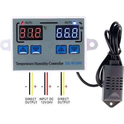 XK-W1099 Digital Control Temperature Microcomputer Thermostat Switch Temperature Detector Greenhouse Monitoring 12/24/110-220V