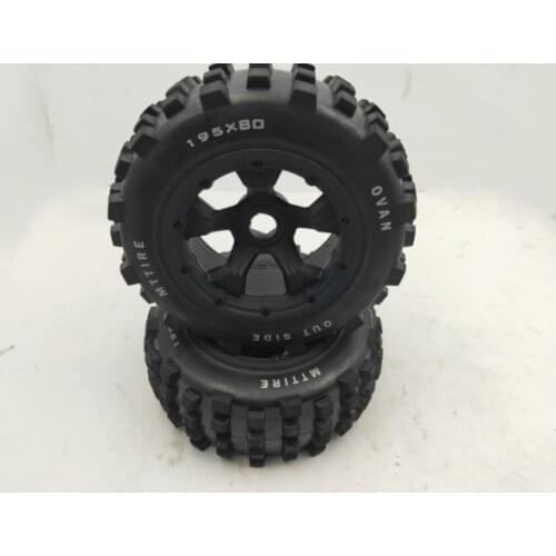 Rear Knobby Wheel Tyres 195*80MM 2pc for 1/5 KM Rovan HPI Baja 5T 5SC LOSI 5ive-t DBXL truck rc car parts