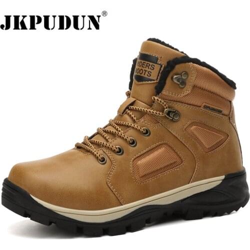 Winter Military Desert Ankle Boots Snow Boots With Fur Waterproof Mens Non-Slip Sneakers Men Outdoor Trekking Shoes Botas Hombre