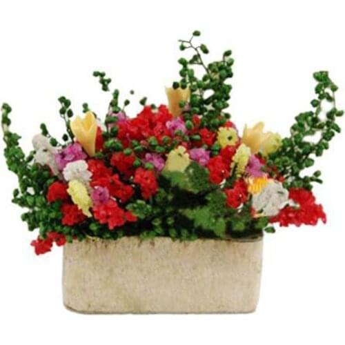 1/12 Simulated Mini Clay Flower Plant Bonsai Model Doll House Bonsai Decor Accessory Pretend Play Toy Kids Gift for Kids