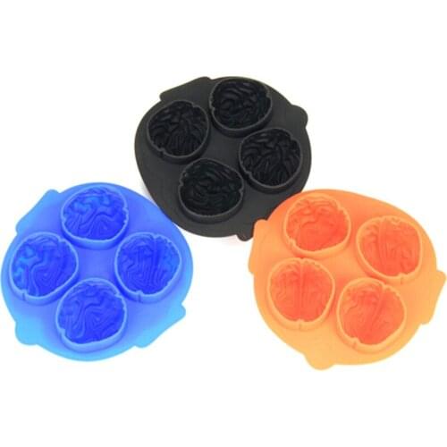 1Pcs Halloween Creative Brain Modeling Ice Tray Cutter Chocolate Soap Baking Silicone Mold Four-Hole Ice Tray Kitchen Tool