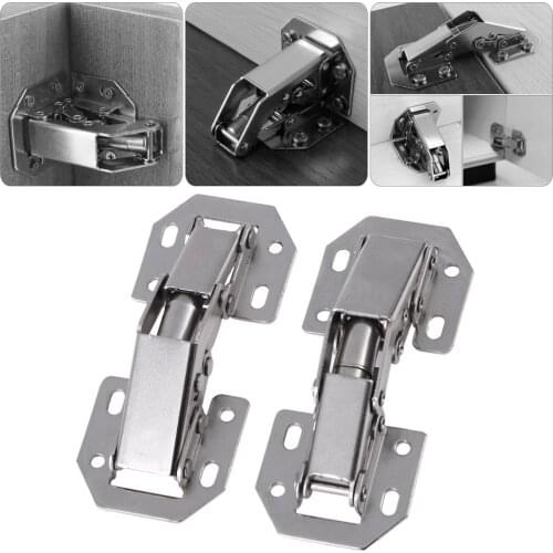 10pcs 3in Bridge Shaped Spring Frog Cabinet Door Hinges No Drilling Hole bridge hinges Hinge Cabinet Closet Tool
