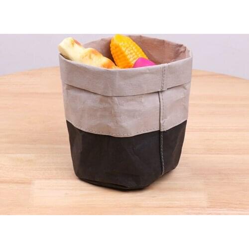 10 pcs Toy Storage Washable Kraft Paper Storage Bag Desktop Cosmetic Finishing Storage Box Foldable Storage Basket