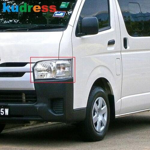 For Toyota Hiace Commuter 2005-2015 2016 2017 2018 ABS Chrome Front Headlight Lamp Cover Trim Head Light Frame Car Styling 2pcs
