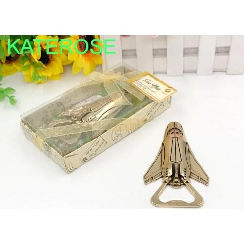 20PCS Antique Gold Airplane Bottle Openers Destination Wedding Favors Gold Aircraft Beer Opener Party Giveaways For Guest