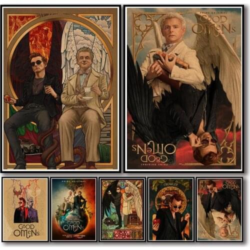 29 Designs Tv Show Good Omens Kraftpaper Poster Artwork Homedecal Fancy Wall Sticker for Coffee House Bar