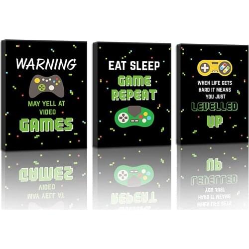 3Pcs No Framed Playroom Game Quotes Birthday Gift for Kids Posters Wall Art Picture Canvas Home Decor Paintings Room Decorations