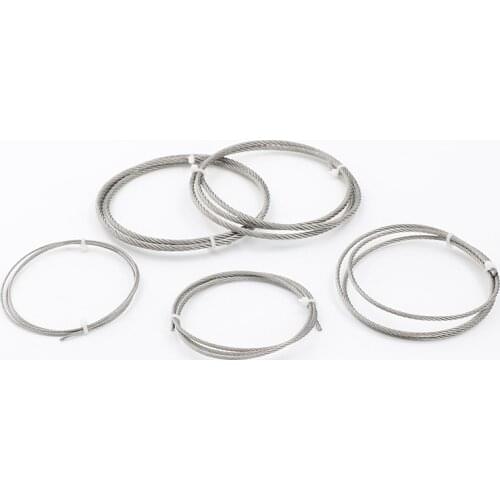 5/10m 304 Stainless Steel Wire Rope Soft Fishing Lifting 1/8'' Cable 7×19 Clothesline Diameter 3mm/4mm