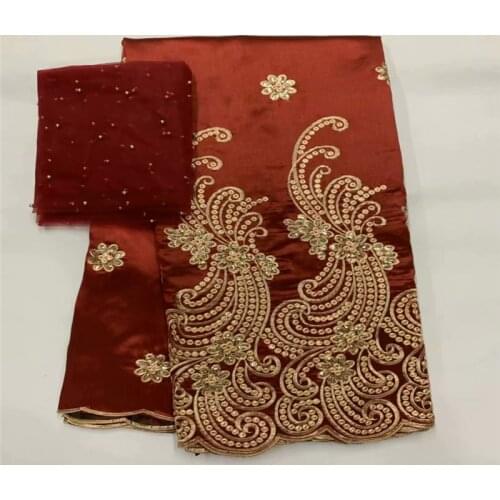 African George Lace Fabric With Blouse 5+2 Yards Sets For Evening Dress Design Nigerian Embroidery Guipure George Lace Material
