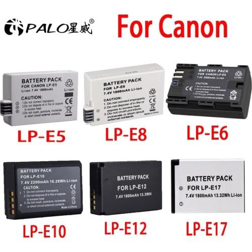 Camera Battery batteries For Canon LPE5 LPE6 LPE8 LPE10 LPE12 LPE17 lp e5 lp e6 lp e8 lp e10 lp e12 lp e17 battery