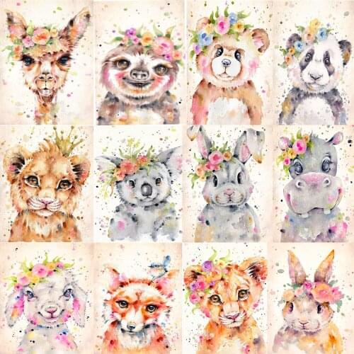 5D Diamond Painting Animal Lion Panda DIY Full Rhinestones Drill Cross-stitch Kits Square Round Diamond Embroidery