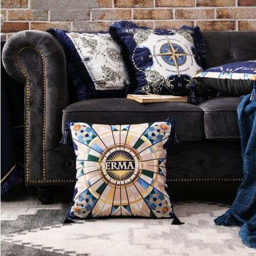 American Luxury Thicken Velvet Cushion Cover Embroidery Pillow Cover Pillow Case Home Decorative Sofa Chair Bedroom Throw Pillow