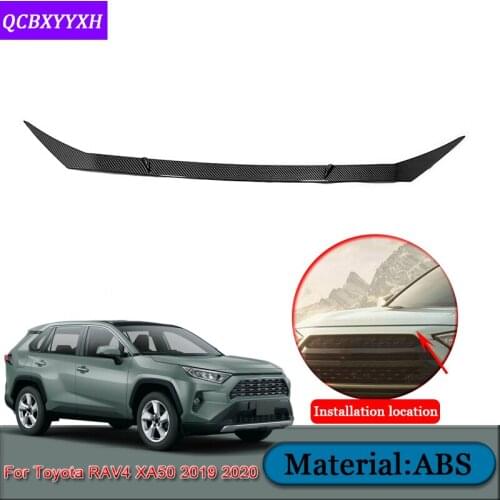 Car Styling ABS Chrome Front Grille Hood Engine Cover Trim External Sequins Sticker Accessories For Toyota RAV4 XA50 2019 2020