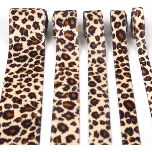 2 yard Leopard Print Velvet Ribbon Headband Hair Bows Wedding Decorative Gift Box Wrapping DIY Crafts