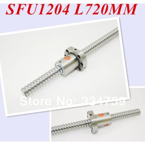 Free Shipping for 1pc SFU1204 720mm Ball Srew L720mm Ballscrews +1pc 1204 ball nut without end machined CNC parts