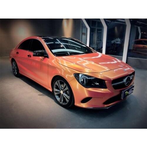 Gloss Magic Gold Orange Vinyl Wrapping Film Foil Car Film Roll Bubble Free For Vehicle
