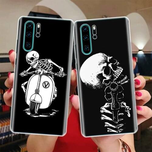 Spooky Skull Funny Dance Skeleton Silicon Phone Case For Huawei Honor 10 9 20 Lite Y5 Y6 Y7 Y9 9X 8X 8S 8A 7X 7A 7S Pro + 10i20i