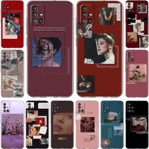 Retro Art Aesthetics Phone Case For Samsung Galaxy A51 A71 A21s A31 A12 A32 A91 A11 A72 A52 5G Transparent Protection Cover