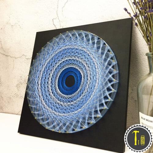 DIY Handwork winding painting Creative 3D Decorative nail winding painting Colorful line decorative painting with Frame Wall Art