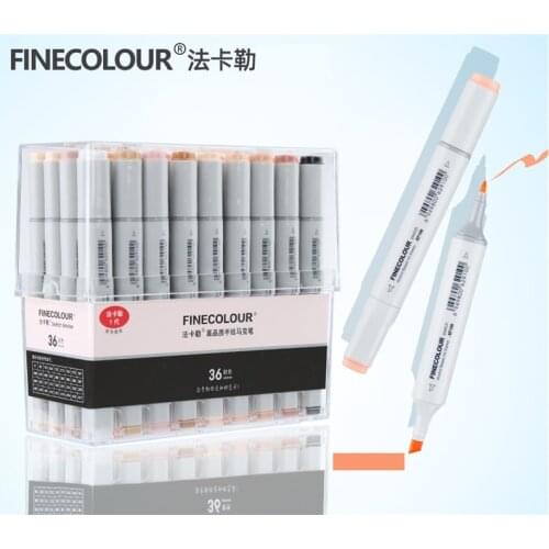 12/36 colors Finecolour EF102 Double-headed Soft/hard Marker Brush Professional Sketch Drawing Art Markers Pen Art supplies
