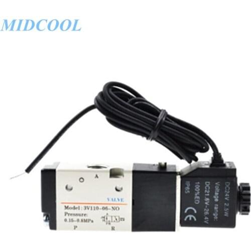 Solenoid Valve 3V100 Series 3V110 3V120 220V 110V 24V 12V 3 Port 2 Position Grommet Type Single / Double solenoid