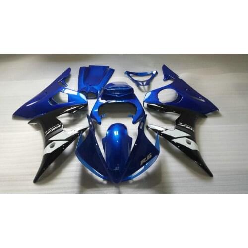 Injection mold Fairing kit for YAMAHA YZFR6 03 04 YZF R6 2003 2004 YZF600 Blue black ABS Plastic Fairings set+7gifts YN35