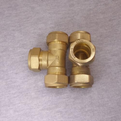 22*22*22mm Compression Fitting TEE for 22mm Outer Diameter Copper Pipe