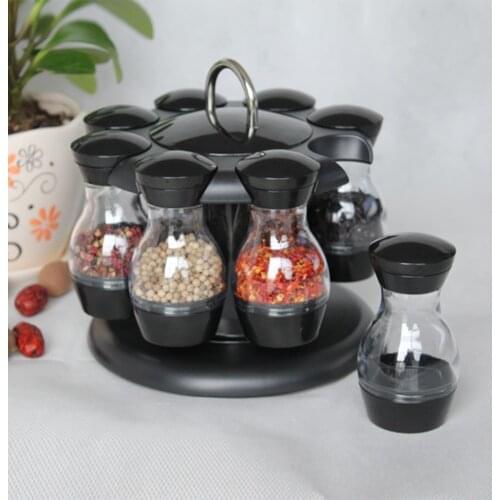 Containers Condiment Pot Creative Storage Bottles ABS Single Layer Containers Rotatable Spice Rack Condiment Double Layer Frame