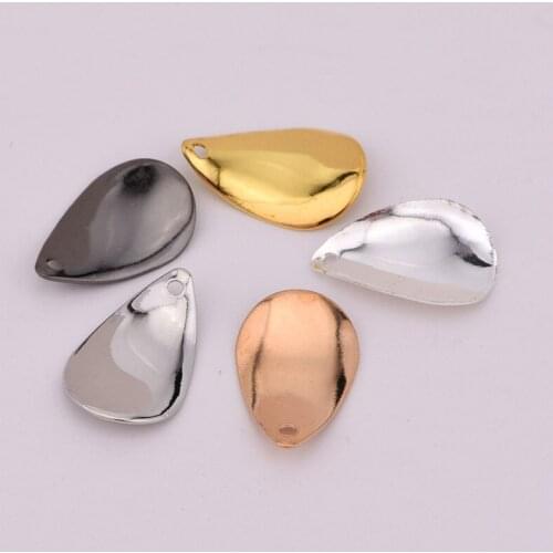 15 * 9.5mm copper multi-color single-hole wave-shaped arc-shaped water drop copper pendant diy handmade jewelry accessories