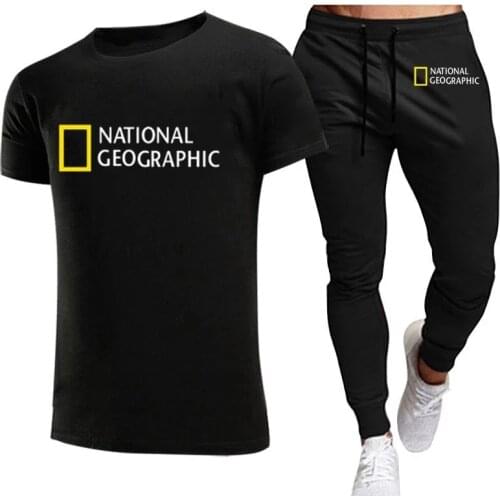 2021 Summer Fashion Leisure brand Mens Set Tracksuit Sportswear Track Suits Male Sweatsuit Short Sleeves T shirt 2 piece set