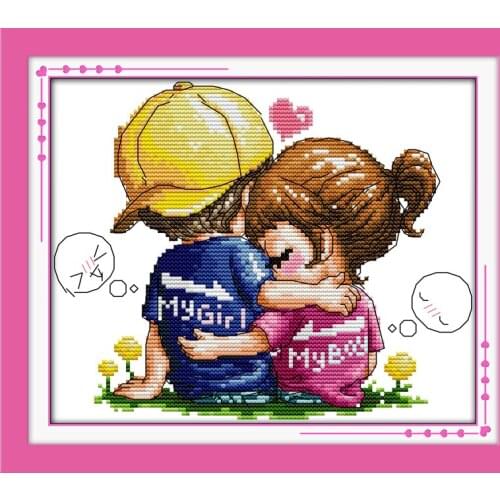 Together forever Cross Stitch Kits Embroidery Needlework Kit DIY Home Decor Printed Canvas DMC Counted printed Cross-stitch set