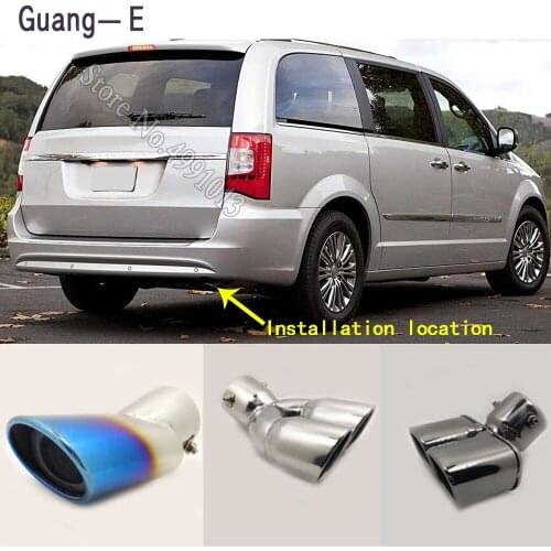 Car stickers muffler exterior end pipe dedicate exhaust tip tail outlet ornament 1pcs For Chrysler Town and Country 2011-2018