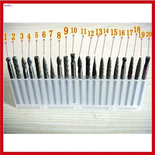 New 20pcs/lot 3mm Tungsten Carbide Milling cutter Rotary Burr CNC Carving Grinding Engraving Drill bits Cutter Tool