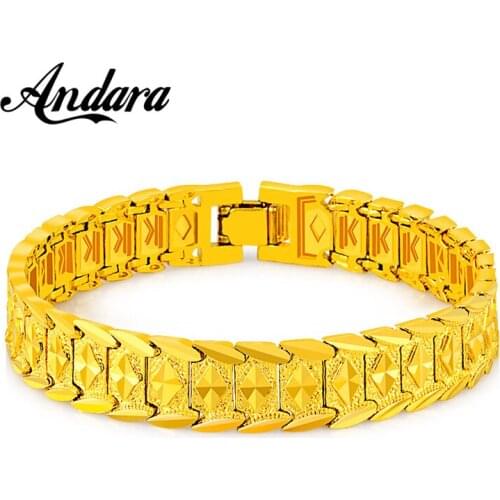 Gold Color Chain Link Bracelet For Women Punk Vintage Indian Jewelry Accessories Gift, Hand Chain Pulseras