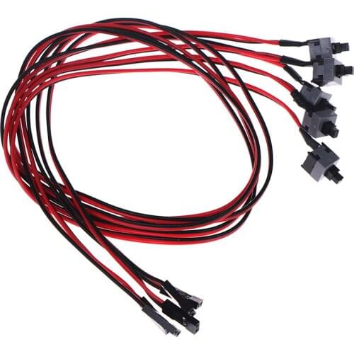 PC Computer Motherboard Power Cable Switch On/Off/Reset Replacement Accessories 5Pcs