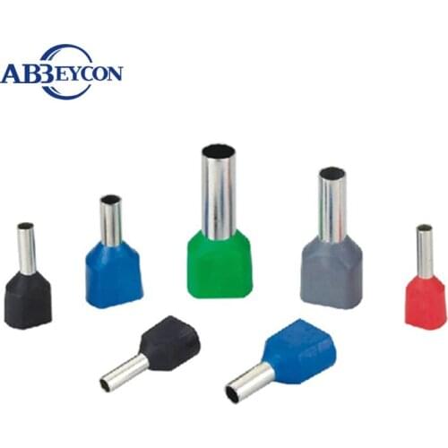 TE2510 Crewel Tube Pre-Insulating Terminal TE2513/TE4012/TE6014/TE10-14/TE16-14 Twin Pin Wire Insulated Crimp Terminal