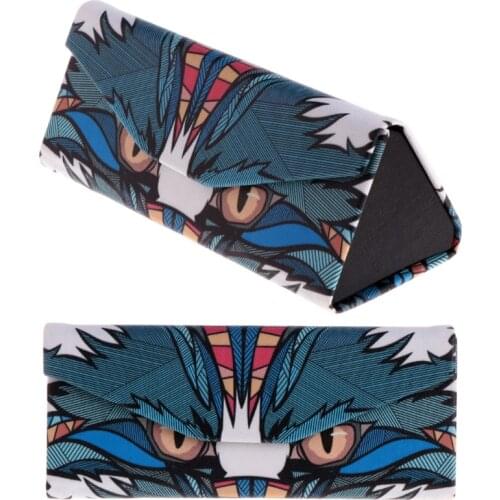 Triangle Foldable Glasses Case Cartoon Animal Eyeglasses Sunglasses Storage Box L4ME