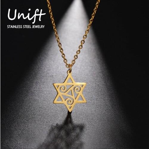 Unift Star Of David Necklace For Men Women Irish Three-legged Figure Ancient Amulet Pentagram Necklace Viking Jewelry Party Gift