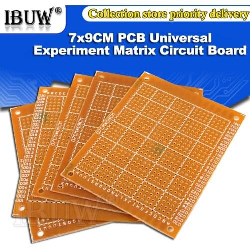 5PCS Universal PCB Board 7x9 Diy Prototype Paper Printed Circuit Board Panel 70x90mm Single Side Electronic Soldering Board